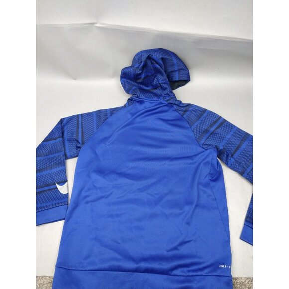Nike Hoodie Mens Medium Blue Geometric Logo Dri Fit Swoosh Mock Neck - Picture 6 of 9